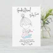 手書き性別リビール招待状 招待状 (スタンド正面)