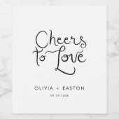 手書き愛のお洒落応援結婚 ワインラベル (シングルラベル)