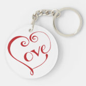 手書き愛のハート（赤） キーホルダー (裏面)