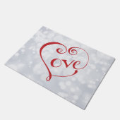 手書き愛のハート(赤) ドアマット (アングル)