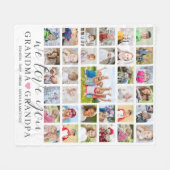 手書き愛You Grandpa 33写真 フリースブランケット (正面(横))