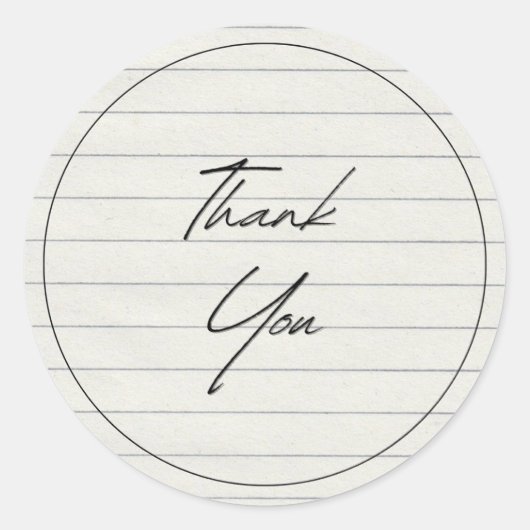 手書き感謝の裏地紙 ラウンドシール (正面)