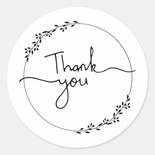 手書き感謝ステッカー ラウンドシール (正面)