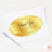 手書き感謝メッセージ ゴールドルック テンプレート 楕円形シール (封筒)
