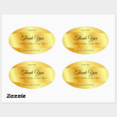 手書き感謝メッセージ ゴールドルック テンプレート 楕円形シール (シート)