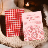 手書き感謝祭ディナースクライブル招待状 招待状