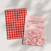 手書き感謝祭ディナースクライブル招待状 招待状