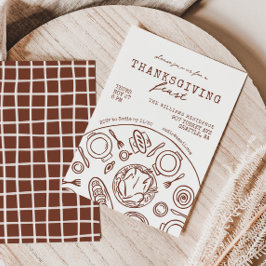 手書き感謝祭ディナースクライブル招待状 招待状