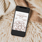 手書き感謝祭ディナースクライブル招待状 招待状