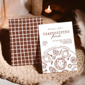 手書き感謝祭ディナースクライブル招待状 招待状