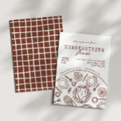 手書き感謝祭ディナースクライブル招待状 招待状