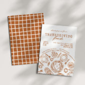 手書き感謝祭ディナースクライブル招待状 招待状