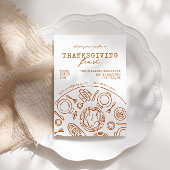 手書き感謝祭ディナースクライブル招待状 招待状