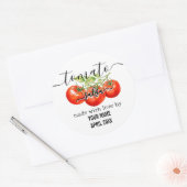 手書き手作りカスタムトマトサルサラベル ラウンドシール (封筒)