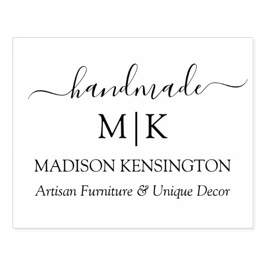 手書き手作りモノグラムまたはロゴビジネスの追加 ラバースタンプ (インプリント)