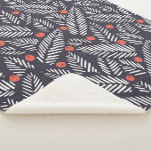 手書き抽象芸術クリスマスの葉、赤い聖なる神 シェルパブランケット (3/4)