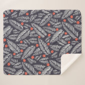 手書き抽象芸術クリスマスの葉、赤い聖なる神 シェルパブランケット (正面(横))