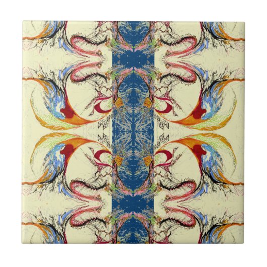 手書き抽象芸術パターン タイル (正面)