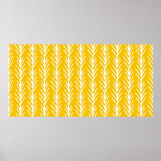 手書き抽象芸術フローラのシームレスなパターン ポスター (正面)