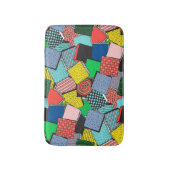 手書き抽象芸術ブロックテクスチャ バスマット (正面縦)