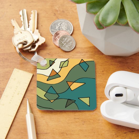 手書き抽象芸術ヴィンテージデザイン キーホルダー (デスク)