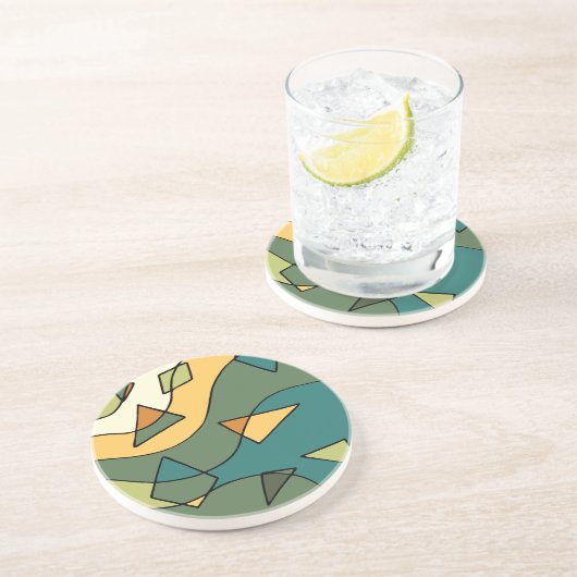 手書き抽象芸術ヴィンテージデザイン コースター (側面)