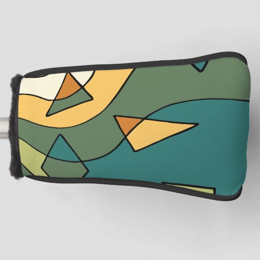 手書き抽象芸術ヴィンテージデザイン ゴルフヘッドカバー (正面)