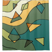 手書き抽象芸術ヴィンテージデザイン シャワーカーテン (正面)