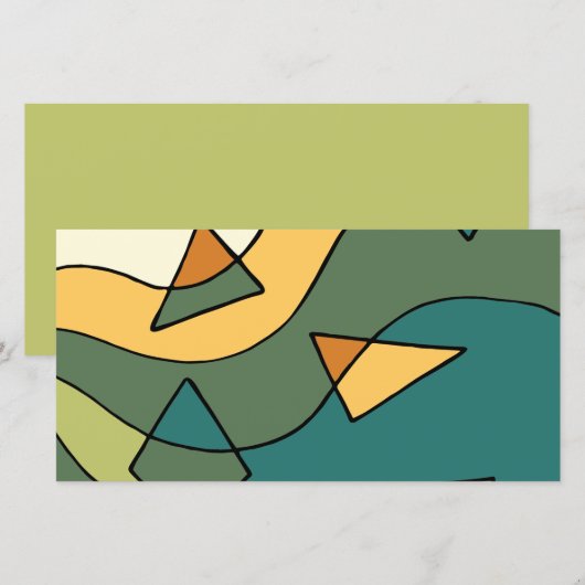 手書き抽象芸術ヴィンテージデザイン シーズンカード (正面/裏面)