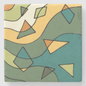 手書き抽象芸術ヴィンテージデザイン ストーンコースター (正面)