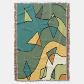 手書き抽象芸術ヴィンテージデザイン スローブランケット (正面縦)