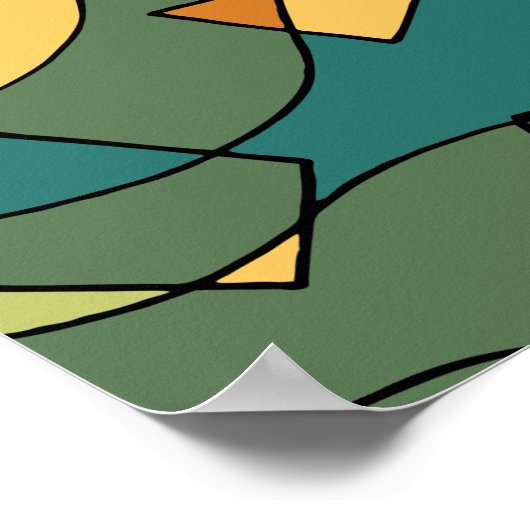 手書き抽象芸術ヴィンテージデザイン ポスター (角)