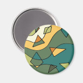 手書き抽象芸術ヴィンテージデザイン マグネット (正面/裏面)