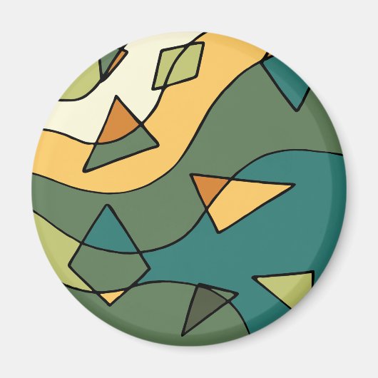 手書き抽象芸術ヴィンテージデザイン マグネット (正面)