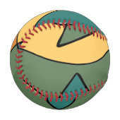 手書き抽象芸術ヴィンテージデザイン 野球ボール (正面左)