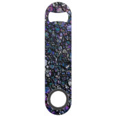 手書き抽象芸術円、青、紫、黒 スピード栓抜き (正面)