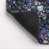 手書き抽象芸術円、青、紫、黒 マウスパッド (コーナー)