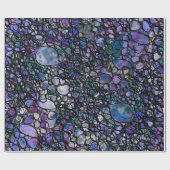 手書き抽象芸術円、青、紫、黒 ラッピングペーパー (フラット)