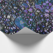 手書き抽象芸術円、青、紫、黒 ラッピングペーパー (角)