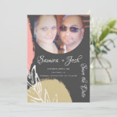 手書き抽象芸術植物灰色の保存日付I 招待状 (スタンド正面)