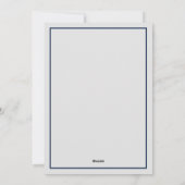 手書き抽象芸術青い白い線のストライプパターン シーズンカード (裏面)