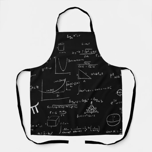 手書き数学の数式と数式 エプロン (正面)