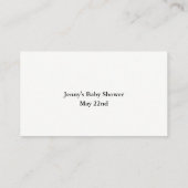 手書き文字おむつラッフルエンクロージャカード 名刺 (裏面)