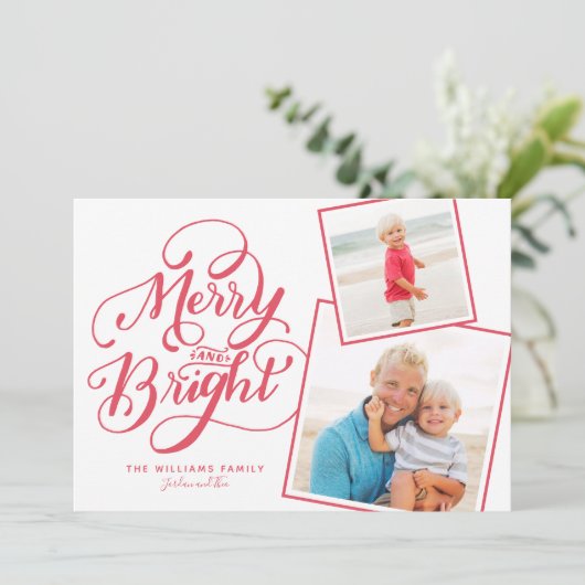 手書き文字と明メリーるいクリスマスのスナップショット シーズンカード (スタンド正面)