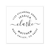 手書き文字のカップル結婚したのアドレス セルフインキングスタンプ (デザイン)