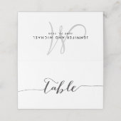 手書き文字のスクリプトテーブル名イニシャル結婚の プレイスカード (外部開封)