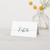 手書き文字のスクリプトテーブル名イニシャル結婚の プレイスカード (正面)