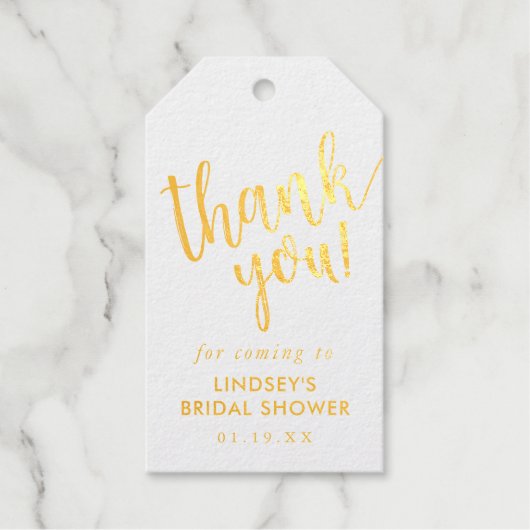 手書き文字のブライダルシャワーお願い ギフトタグ (正面)