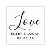 手書き文字のモノグラム結婚に対する愛 セルフインキングスタンプ (デザイン)