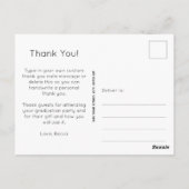 手書き文字の写真 卒業おめでとう 感謝 ポストカード (裏面)